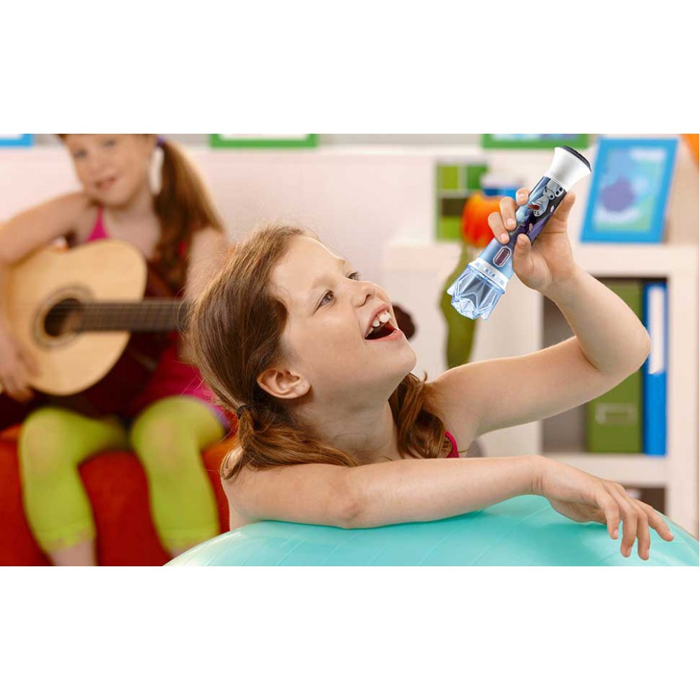 eKids Frozen 2 Ασύρματο Μικρόφωνο Karaoke για παιδιά με ενσωματωμένη μουσική, φωτισμό, Sound Effects (FR-070) (Γαλάζιο/Λευκό)