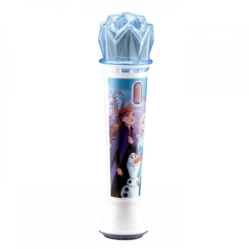 eKids Frozen 2 Ασύρματο Μικρόφωνο Karaoke για παιδιά με ενσωματωμένη μουσική, φωτισμό, Sound Effects (FR-070) (Γαλάζιο/Λευκό)