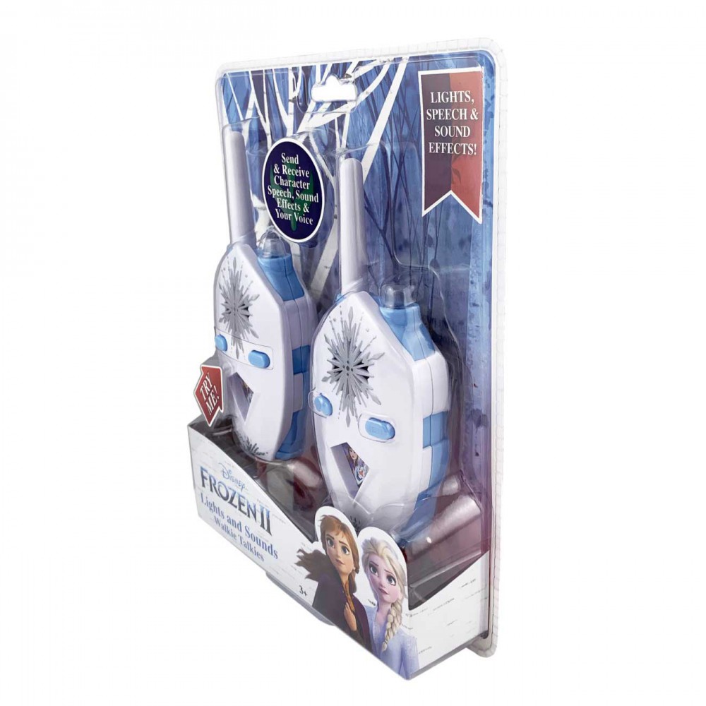 eKids Frozen 2 Walkie Talkies για παιδιά & ενήλικες με ενσωματωμένο μεγάφωνο και εμβέλεια 150 μέτρων (FR-212) (Λευκό/Γαλάζιο)