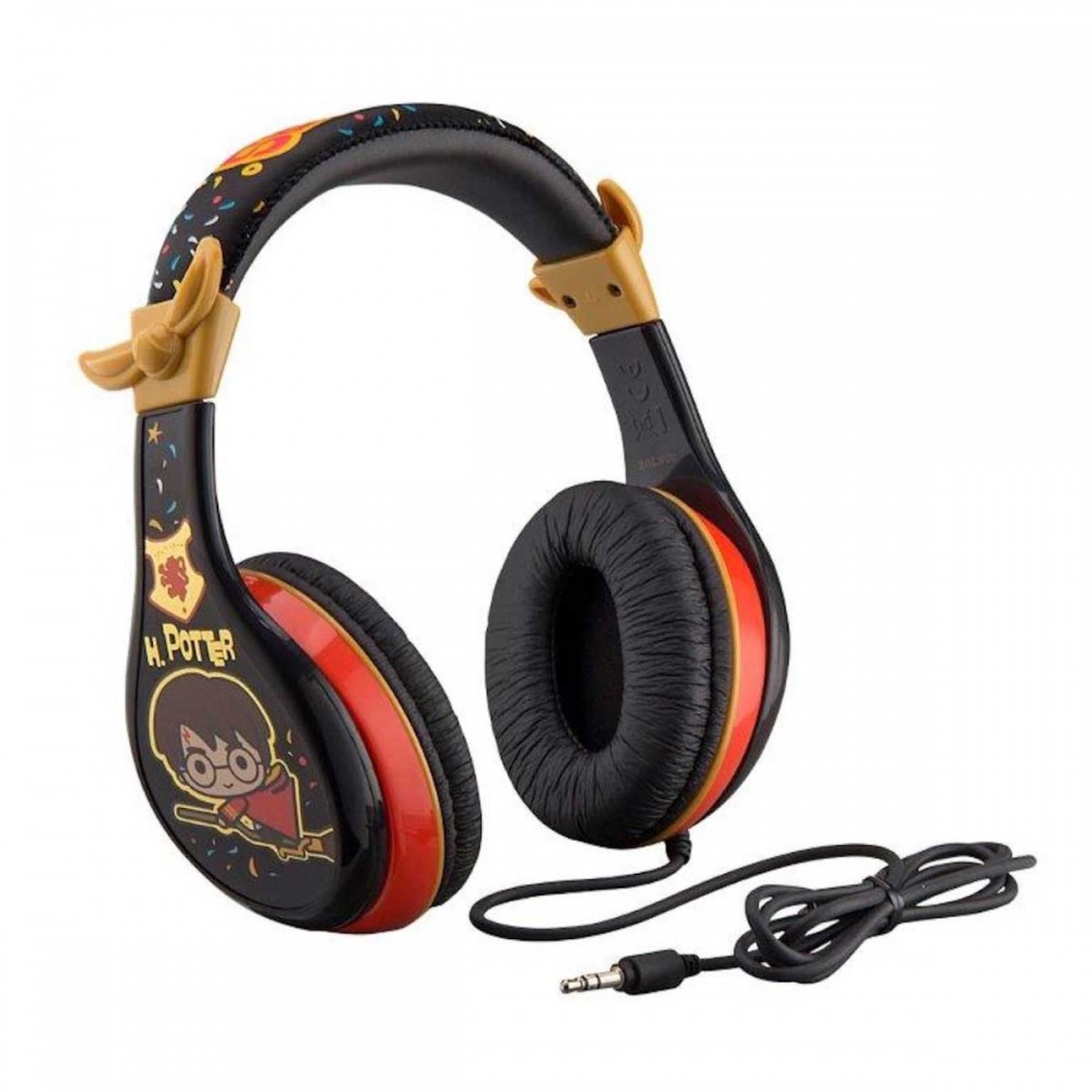 eKids Harry Potter Ενσύρματα Ακουστικά με ασφαλή μέγιστη ένταση ήχου για παιδιά και εφήβους (HP-140) (Μαύρο/Κόκκινο)