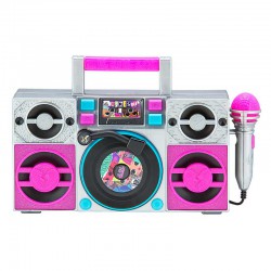 eKids LOL! Surprise Remix Boombox Karaoke & Μικρόφωνο για παιδιά με ενσωματωμένη μουσική, φωτισμό, Sound Effects (LL-115) (Μωβ/Ασημί)