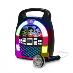 eKids LOL! Surprise Remix Bluetooth MP3 Boombox Karaoke & Ασύρματο Μικρόφωνο για παιδιά και εφήβους με ενσωματωμένη μουσική, φωτισμό, Sound Effects (LL-553) (Μαύρο)