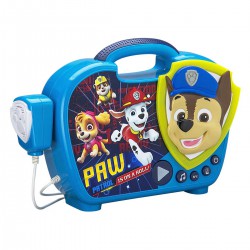 eKids Paw Patrol Boombox Karaoke & Ασύρματο Μικρόφωνο για παιδιά με ενσωματωμένη μουσική, φωτισμό, Sound Effects (PW-115) (Μπλε/Κίτρινο)