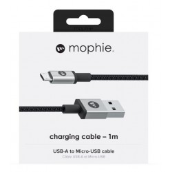 Mophie Charging Cable Αλουμινένιο Καλώδιο Φόρτισης Micro USB 1 Μέτρο Σε Μαύρο ή Λευκό