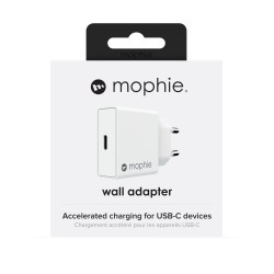 Mophie Wall Adapter USB-C Οικιακός Φορτιστής Quick Charge Ισχύος 18W Σε Μαύρο ή Λευκό