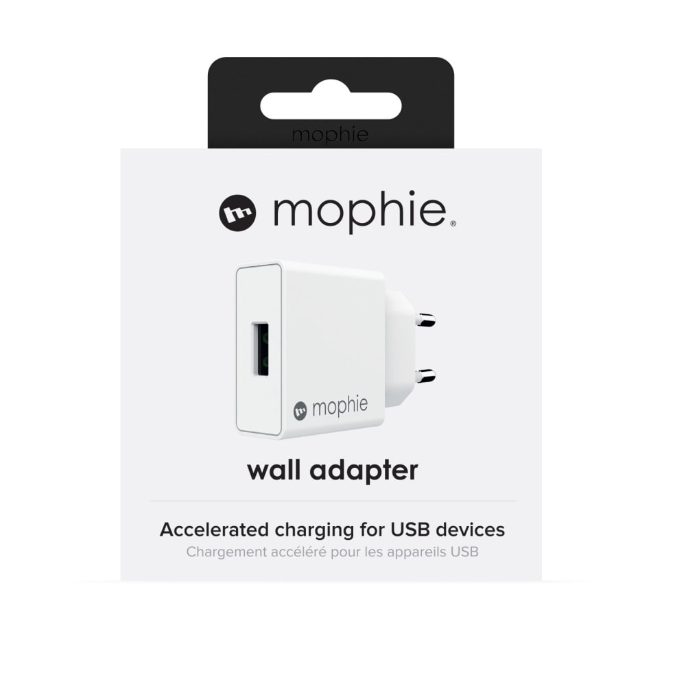 Mophie Wall Adapter USB-A Οικιακός Φορτιστής Quick Charge Ισχύος 18W  Σε Μαύρο ή Λευκό