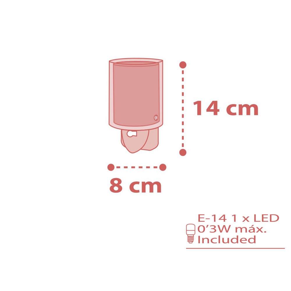 Dots Pink Φωτιστικό Νύκτας Πρίζας LED 1xE14 - Ango