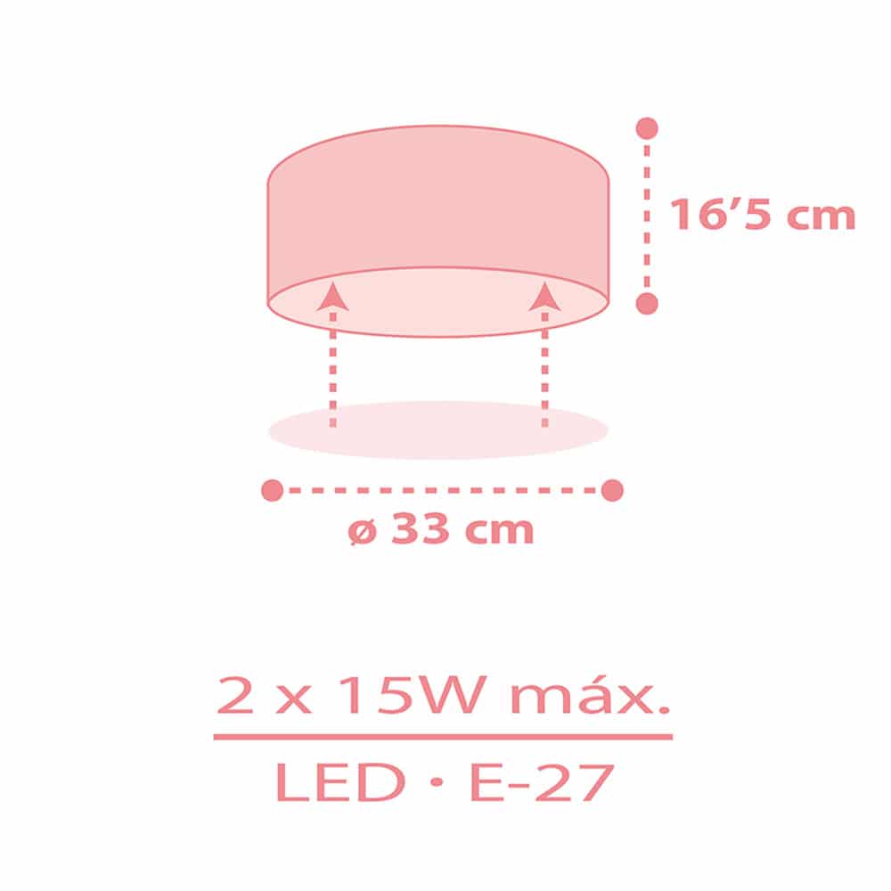 Starlight Pink πλαφονιέρα οροφής 2XE27 Ango
