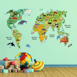 World Map αυτοκόλλητα τοίχου XL - Ango