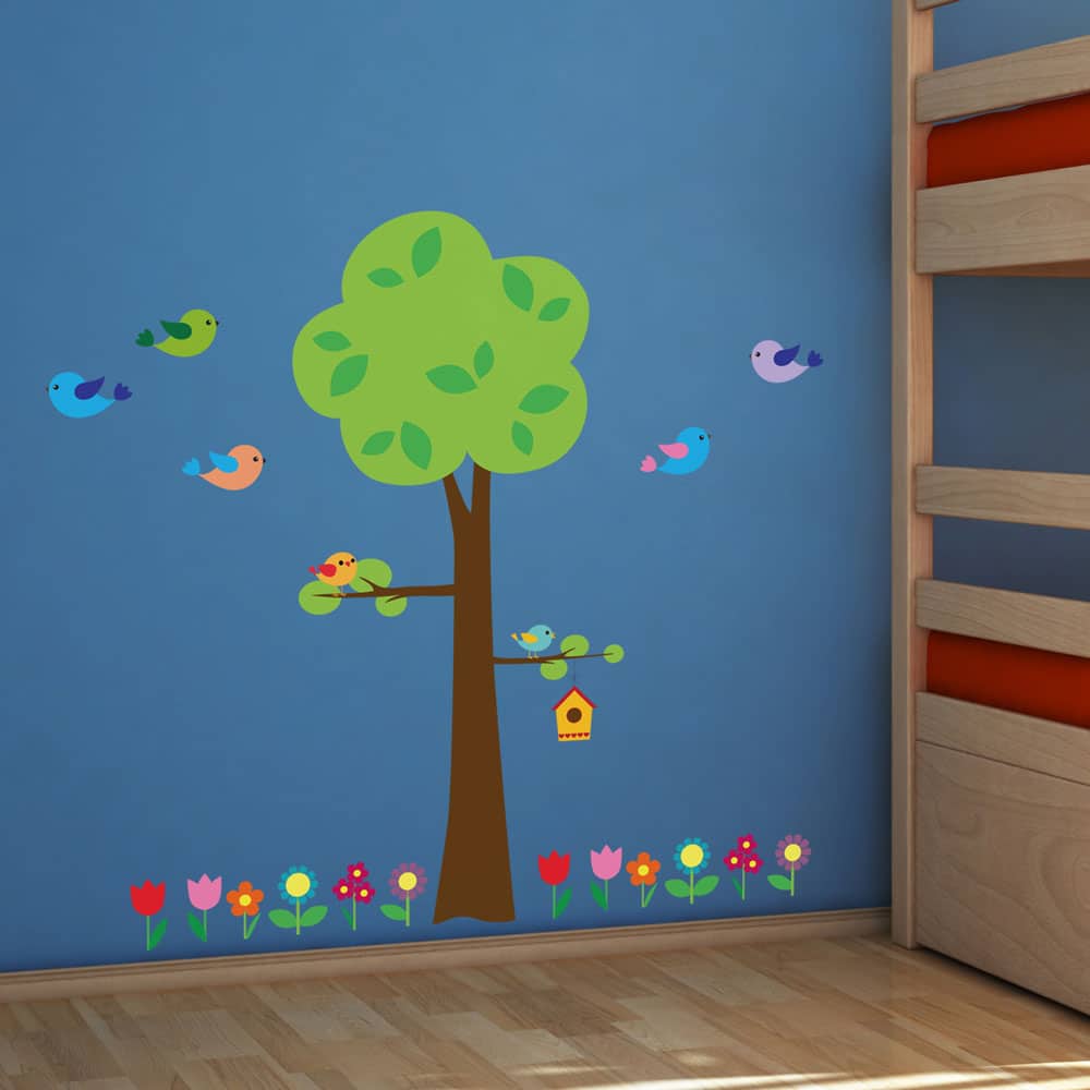Tree With Flowers αυτοκόλλητα τοίχου XL - Ango