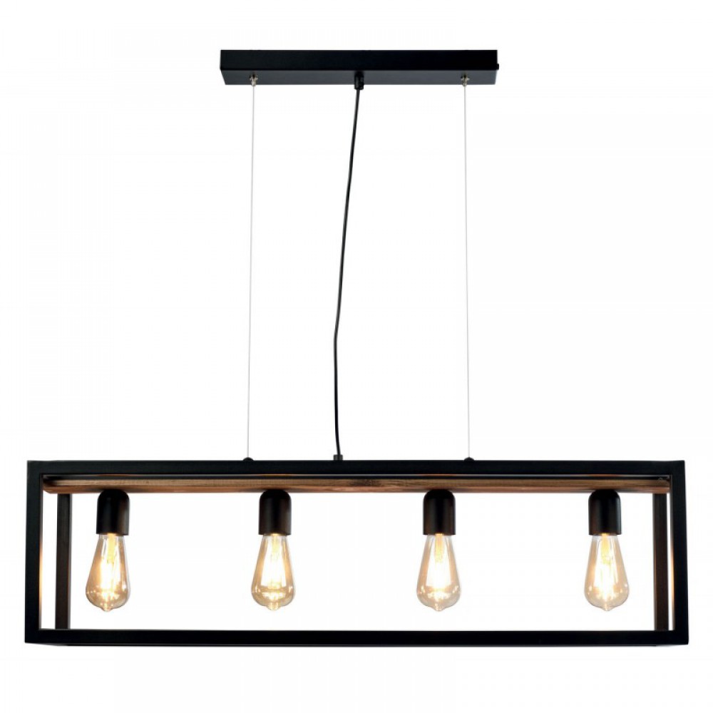 Φωτιστικό Πολύφωτο 4Φ Μέταλλο Μαύρο / Ξύλο 4xE27 - Arkolight Φωτιστικό Πολύφωτο 4Φ Μέταλλο Μαύρο / Ξύλο 4xE27 - Arkolight