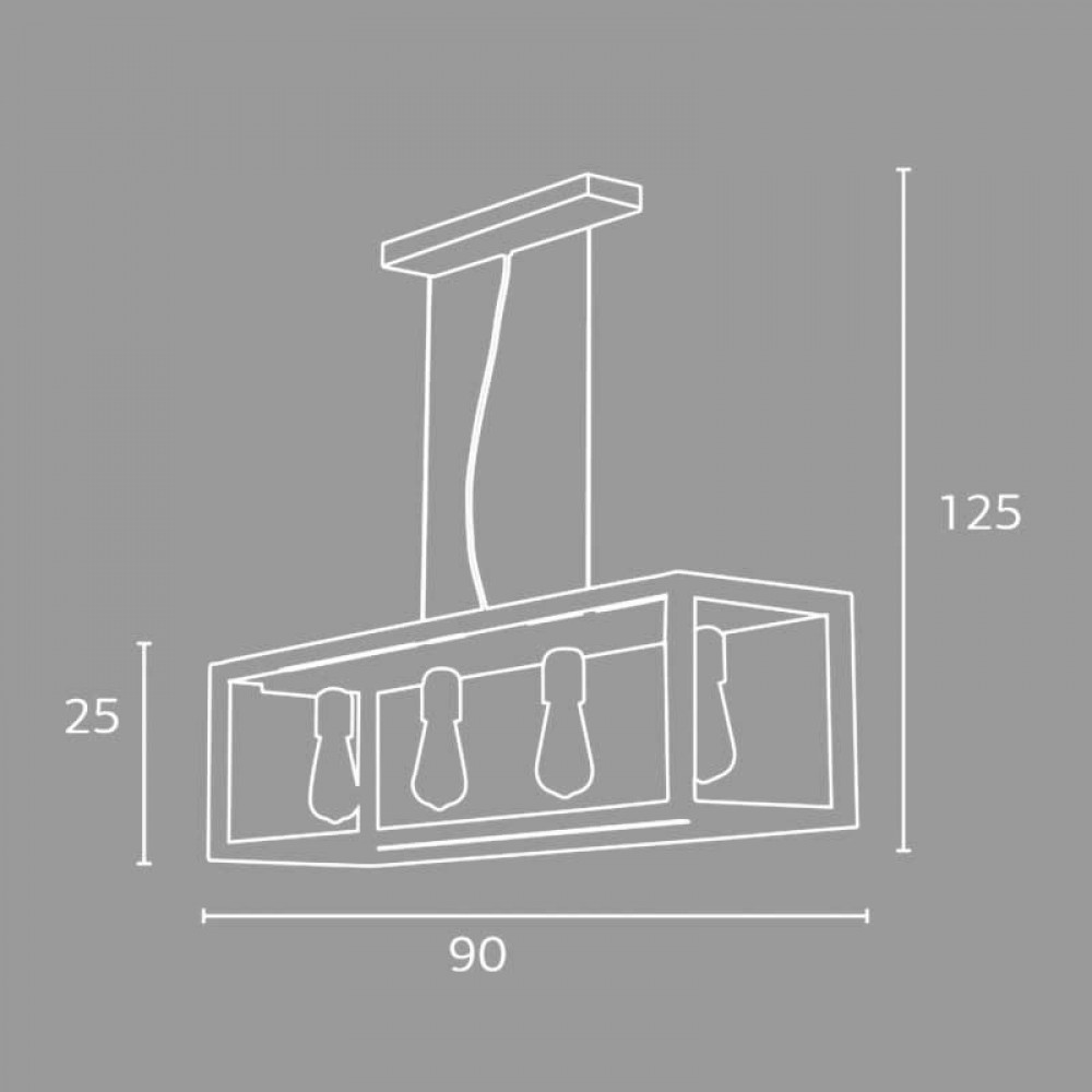 Φωτιστικό Πολύφωτο 4Φ Μέταλλο Μαύρο / Ξύλο 4xE27 - Arkolight Φωτιστικό Πολύφωτο 4Φ Μέταλλο Μαύρο / Ξύλο 4xE27 - Arkolight
