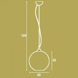 Φωτιστικό Μονόφωτο Γυαλί Μελί με Διάφανους Κύκλους Ε27 Φ30 - Arkolight