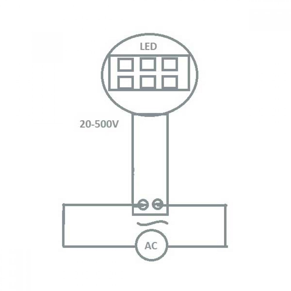 Ψηφιακό Βολτόμετρο VM-20-500V AC ΜΠΛΕ - Amarad
