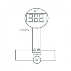 Ψηφιακό Βολτόμετρο VM-20-500V AC ΠΟΡΤΟΚΑΛΙ- Amarad
