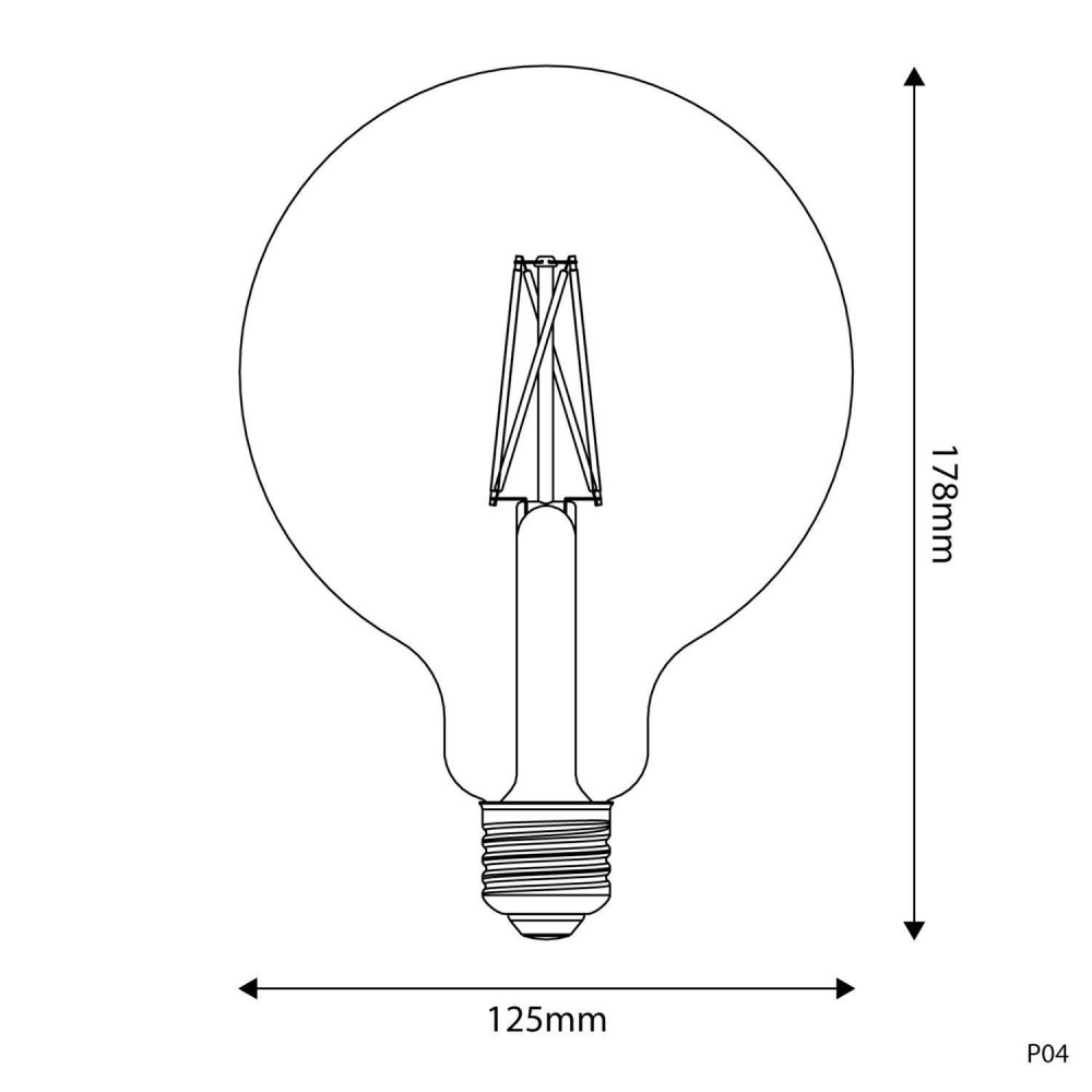 LED Λαμπτήρας E27 CRI 95 Γλόμπος G125 7W 2700K Dimmable - P04