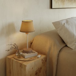 Επιτραπέζιο Φωτιστικό Alzaluce Wood Ξύλινο με καπέλο Impero - Creative Cables