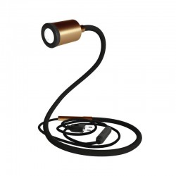Επιτραπέζιο Φωτιστικό GU1d-one εύκαμπτο με λάμπα LED mini σποτ χωρίς βάση Μπρονζέ - Creative Cables