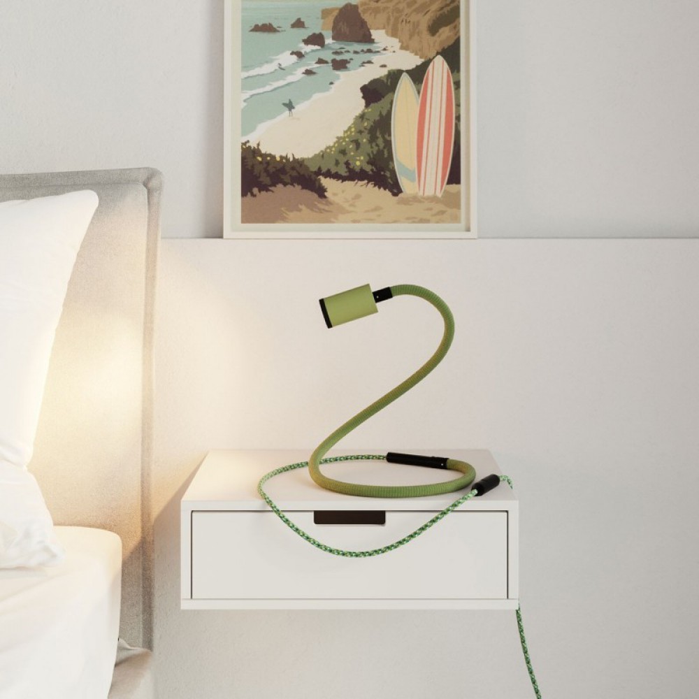 Επιτραπέζιο Φωτιστικό GU1d-one Pastel εύκαμπτο με λάμπα LED mini σποτ χωρίς βάση - Απαλό Πράσινο - Creative Cables