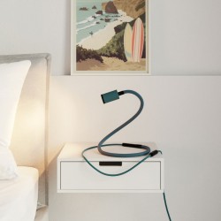 Επιτραπέζιο Φωτιστικό GU1d-one Pastel εύκαμπτο με λάμπα LED mini σποτ χωρίς βάση - Πετρολ - Creative Cables