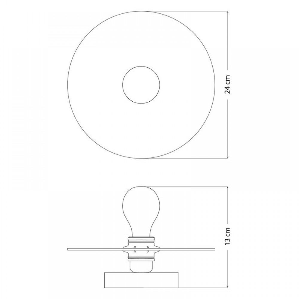 Φωτιστικό Τοίχου ή Οροφής Fermaluce, με Μεταλλικό Καπέλο Πιάτο mini Ellepì 'Maioliche' - Majolica Λευκό - Μαύρο - Creative Cables