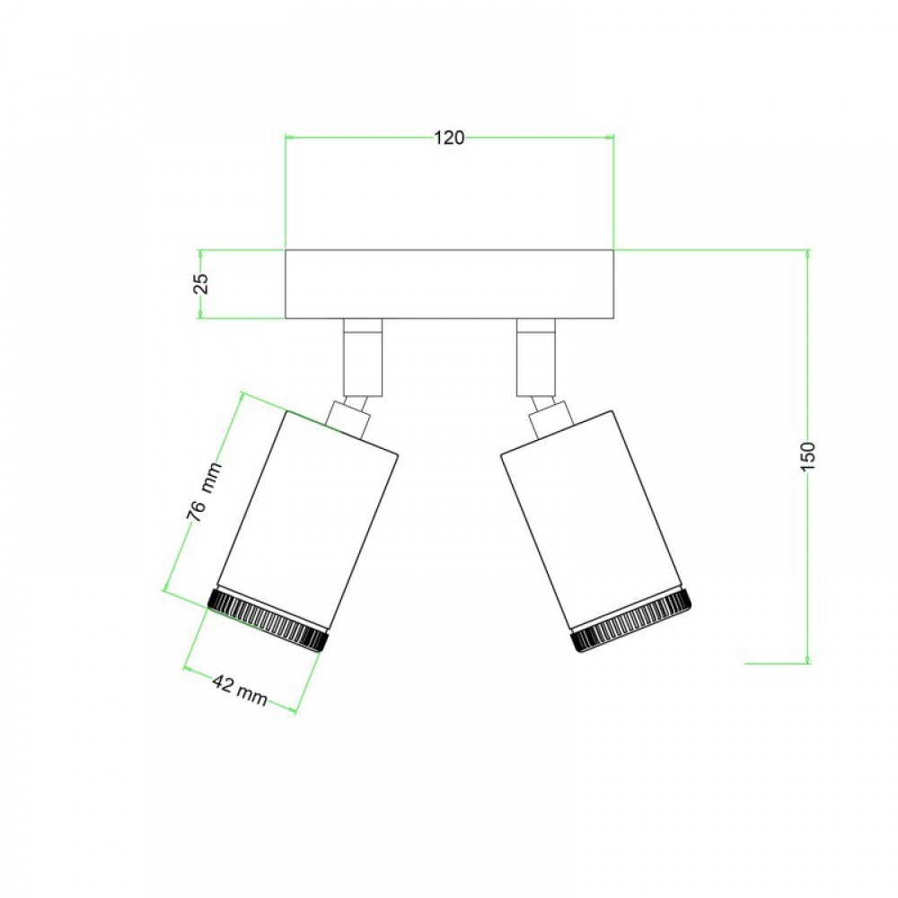 Φωτιστικό Τοίχου ή Οροφής Fermaluce Μεταλλικό με 2 κινητά Mini Σποτ GU1d0 - Λευκό ΜΑΤ - Creative Cables