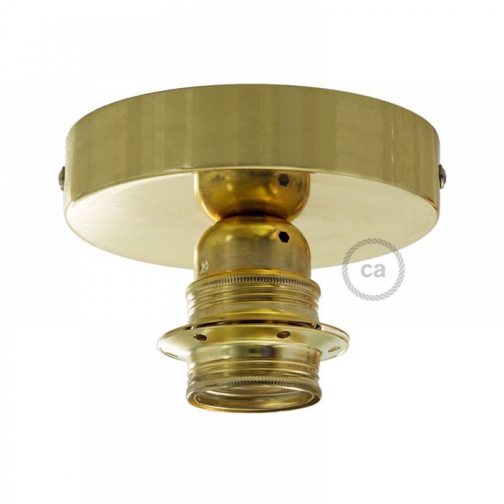 Φωτιστικό Τοίχου ή Οροφής Fermaluce Glam με Καπέλο, Ø 15cm Η18cm, μεταλλικό με ύφασμα - Χρυσό - Λευκό - Creative Cables