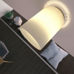 Φωτιστικό Τοίχου ή Οροφής Fermaluce Glam με Καπέλο, Ø 15cm Η18cm, μεταλλικό με ύφασμα - Χρυσό - Λευκό - Creative Cables