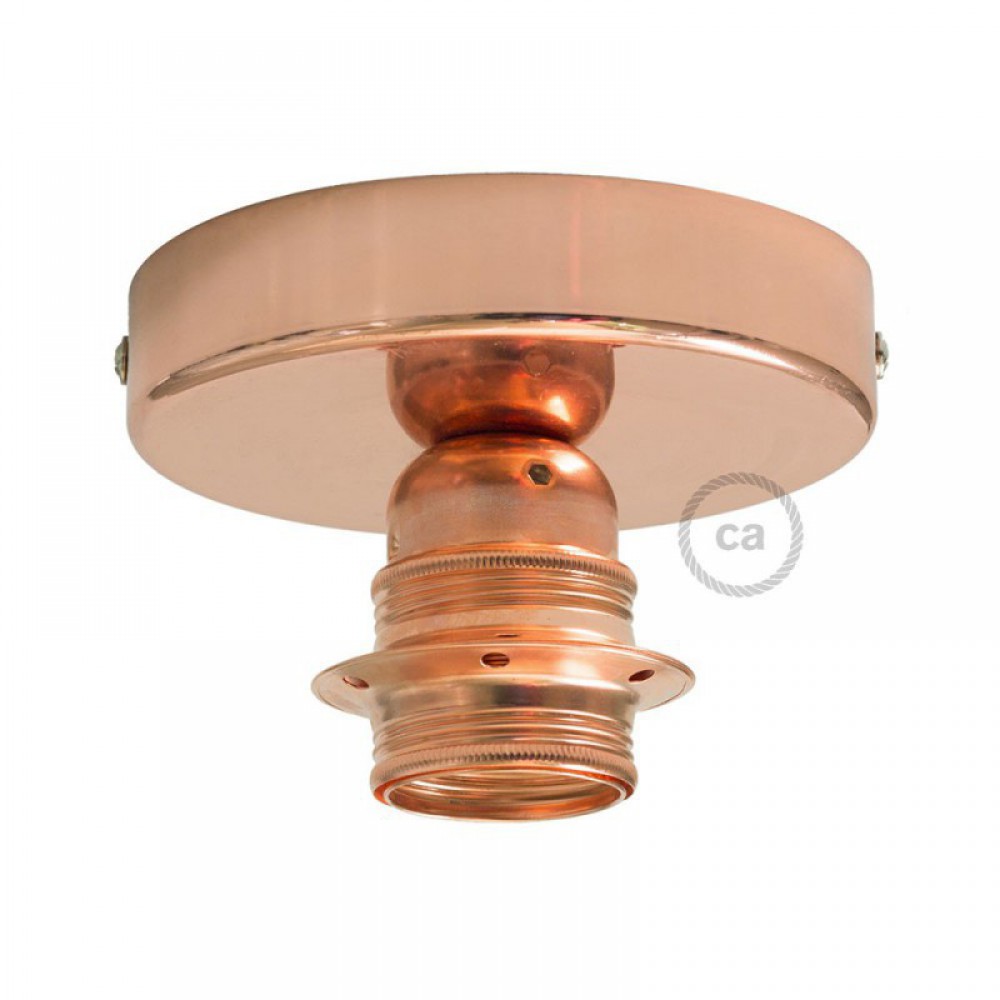 Φωτιστικό Τοίχου ή Οροφής Fermaluce Glam με Καπέλο, Ø 15cm Η18cm, μεταλλικό με ύφασμα - Χάλκινο - Καφέ - Creative Cables