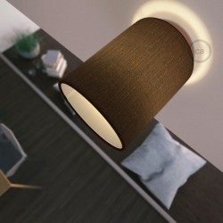 Φωτιστικό Τοίχου ή Οροφής Fermaluce Glam με Καπέλο, Ø 15cm Η18cm, μεταλλικό με ύφασμα - Χάλκινο - Καφέ - Creative Cables