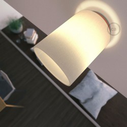 Φωτιστικό Τοίχου ή Οροφής Fermaluce Glam με Καπέλο, Ø 15cm Η18cm, μεταλλικό με ύφασμα - Χάλκινο - Λευκό - Creative Cables
