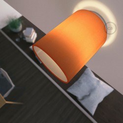 Φωτιστικό Τοίχου ή Οροφής Fermaluce Pastel με Καπέλο, Ø 15cm Η18cm, μεταλλικό με ύφασμα - Λευκό - Κεραμιδί - Creative Cables