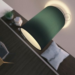 Φωτιστικό Τοίχου ή Οροφής Fermaluce Pastel με Καπέλο, Ø 15cm Η18cm, μεταλλικό με ύφασμα - Λευκό - Πετρόλ - Creative Cables