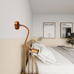 Φωτιστικό Τοίχου ή Οροφής Κινητό Σποτ Mini GU1d0 με εύκαμπτο σωλήνα Flex 30cm Χάλκινο Αντικέ - Creative Cables