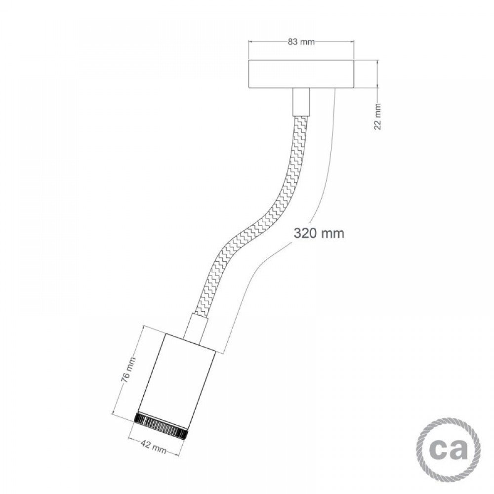 Φωτιστικό Τοίχου ή Οροφής Κινητό Σποτ Mini GU1d0 με εύκαμπτο σωλήνα Flex 30cm Χάλκινο Αντικέ - Creative Cables