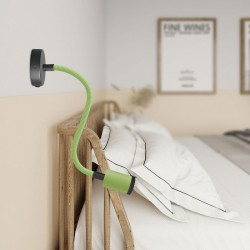 Φωτιστικό Τοίχου ή Οροφής Fermaluce Flex Pastel 30 cm Κινητό Σποτ Mini GU1d0 με mini ροζέτα με διακόπτη - Απαλό Πράσινο - Creative Cables