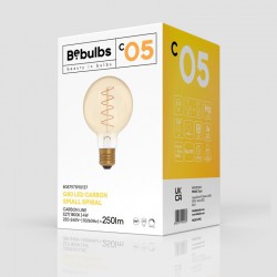 LED Λαμπτήρας C05 Γλόμπος G80 Μελί Σπιράλ Νήμα 4W E27 Dimmable 1800K - BeBulbs - Creative Cables