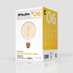 LED Λαμπτήρας C06 Γλόμπος G95 Μελί Σπιράλ Νήμα 4W E27 Dimmable 1800K - BeBulbs - Creative Cables