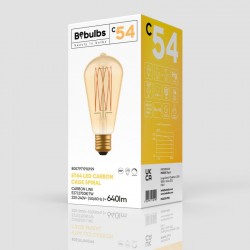 LED Λαμπτήρας C54 Αχλάδι ST64 Μελί Νήμα Cage 7W E27 Dimmable 2700K - BeBulbs - Creative Cables