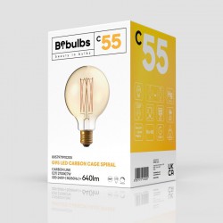 LED Λαμπτήρας C55 Γλόμπος G95 Μελί Νήμα Cage 7W E27 Dimmable 2700K - BeBulbs - Creative Cables