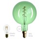 LED Λαμπτήρας XXL Πράσινος - Γλόμπος G200 Σπιράλ Νήμα Filament - 5W E27 Dimmable 2200K - Creative Cables