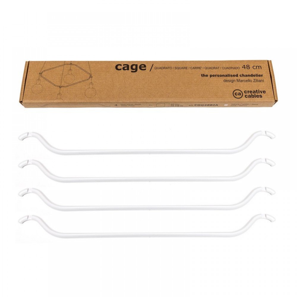Cage Τετράγωνο - Κατασκευή για φωτιστικά Λευκή - Creative Cables