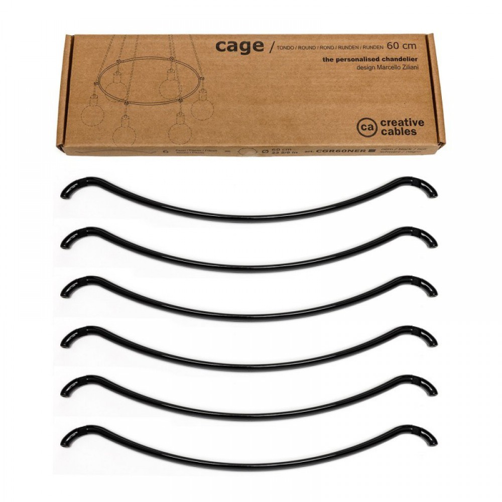Cage Κύκλος - Κατασκευή για φωτιστικά Μαύρη - Creative Cables