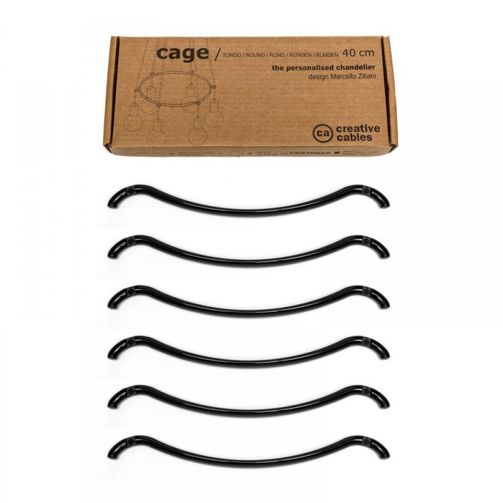 Cage Κύκλος - Κατασκευή για φωτιστικά Μαύρη - Creative Cables