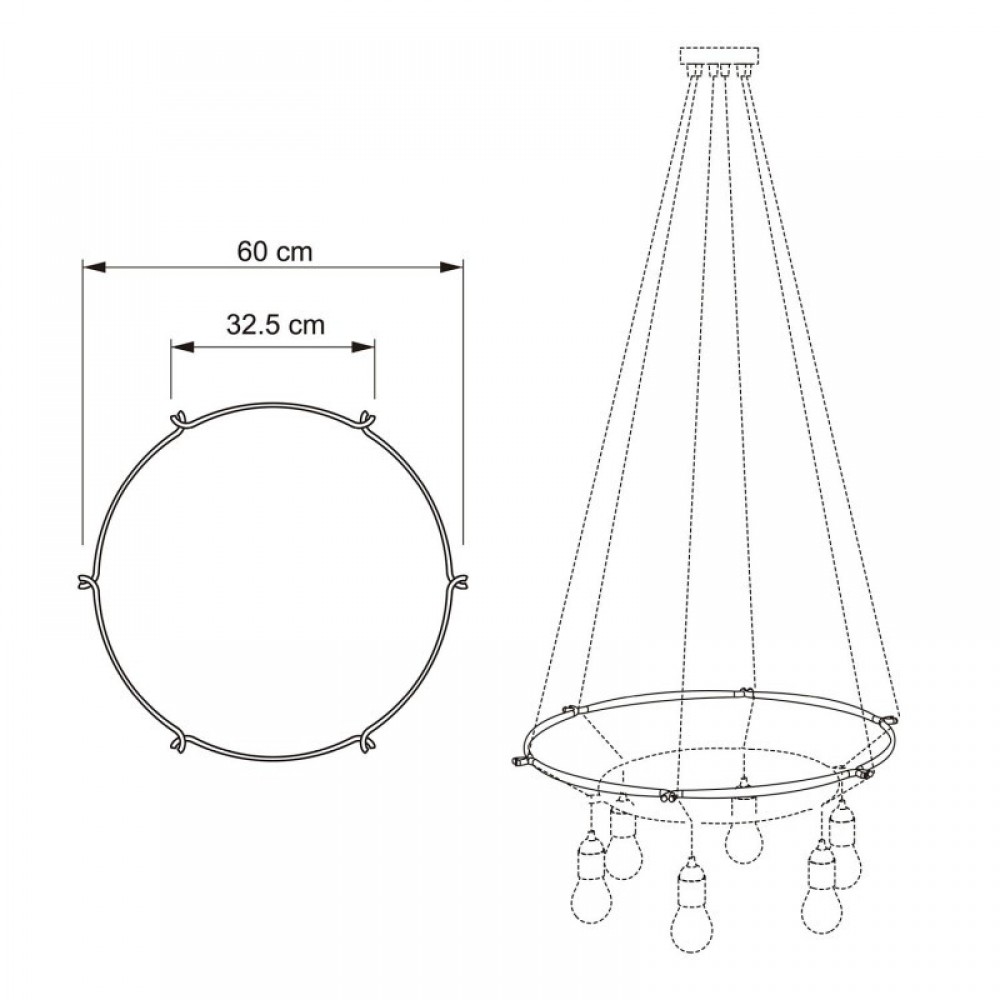 Cage Κύκλος - Κατασκευή για φωτιστικά Διάφανη - Creative Cables