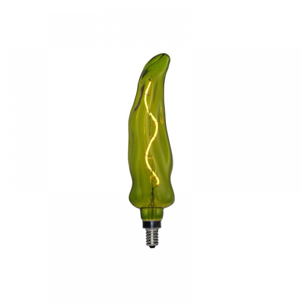 LED Λαμπτήρας Πράσινη Πιπεριά, σειρά Kitchen, με Σπιράλ Νήμα Filament 3W E14 Dimmable 2500K - Creative Cables