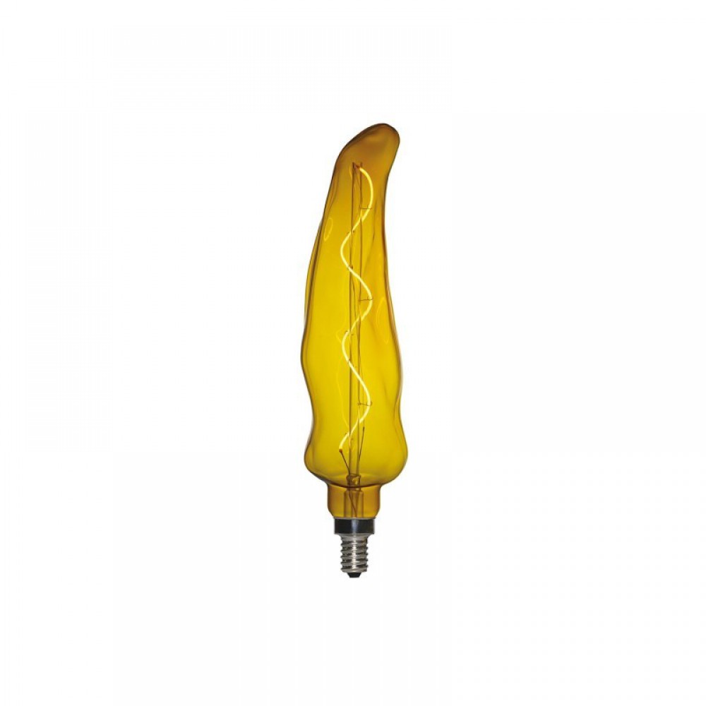 LED Λαμπτήρας Κίτρινη Πιπεριά, σειρά Kitchen, με Σπιράλ Νήμα Filament 3W E14 Dimmable 2000K - Creative Cables
