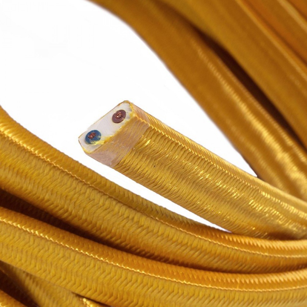 Πλακέ Υφασμάτινο Καλώδιο για Γιρλάντα Creative Cables - Χρυσό CM05