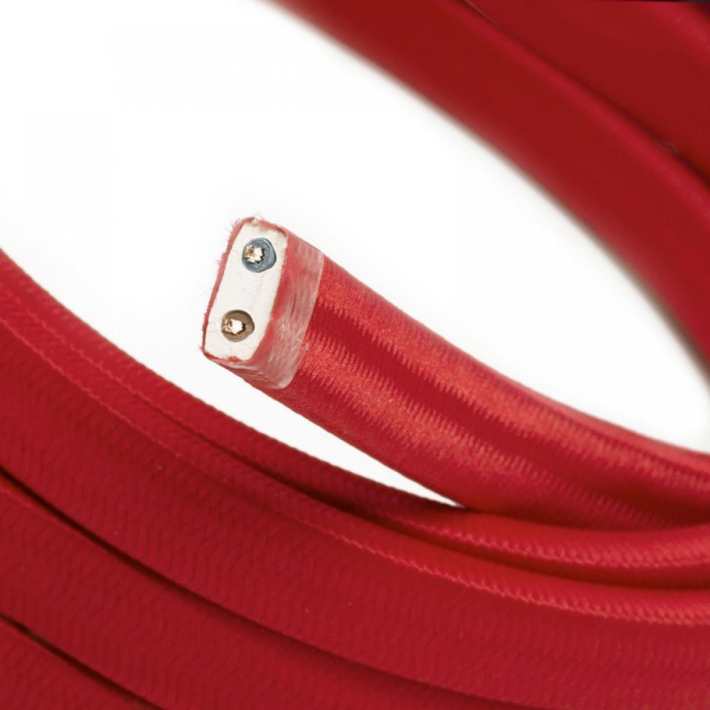 Πλακέ Υφασμάτινο Καλώδιο για Γιρλάντα Creative Cables - Κόκκινο CM09