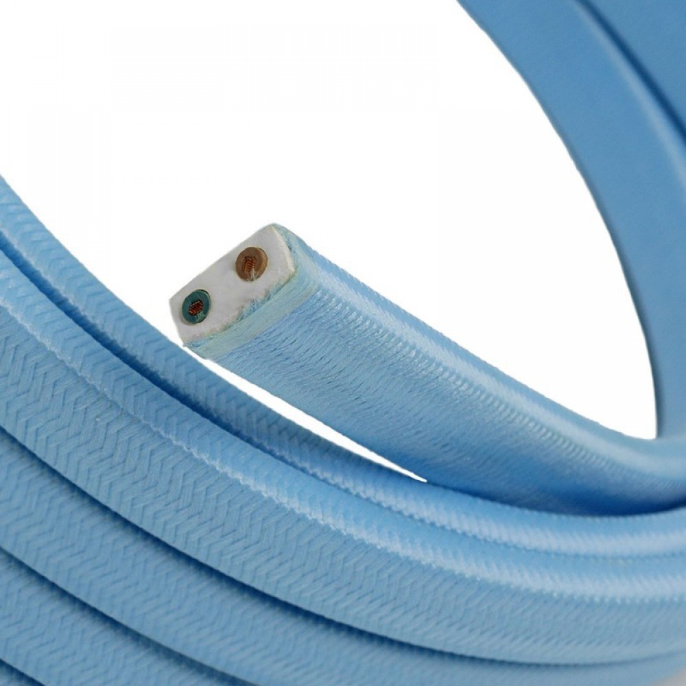 Πλακέ Υφασμάτινο Καλώδιο για Γιρλάντα Creative Cables - Γαλάζιο CM17